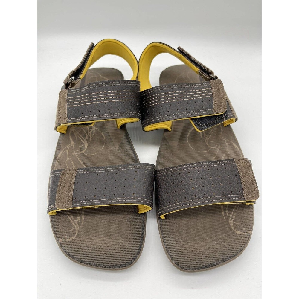 Cartago Grendene Men's‎ Sandals Size 12 Brown & Yellow Soft Insole